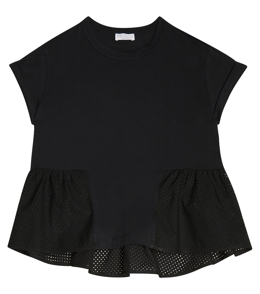 Brunello Cucinelli Kids Mesh and cotton T-shirt