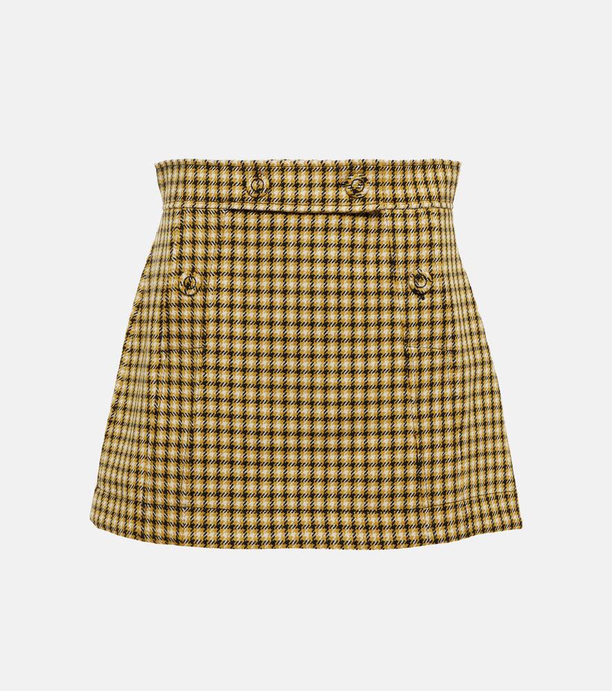 Plan C Houndstooth checked wool miniskirt