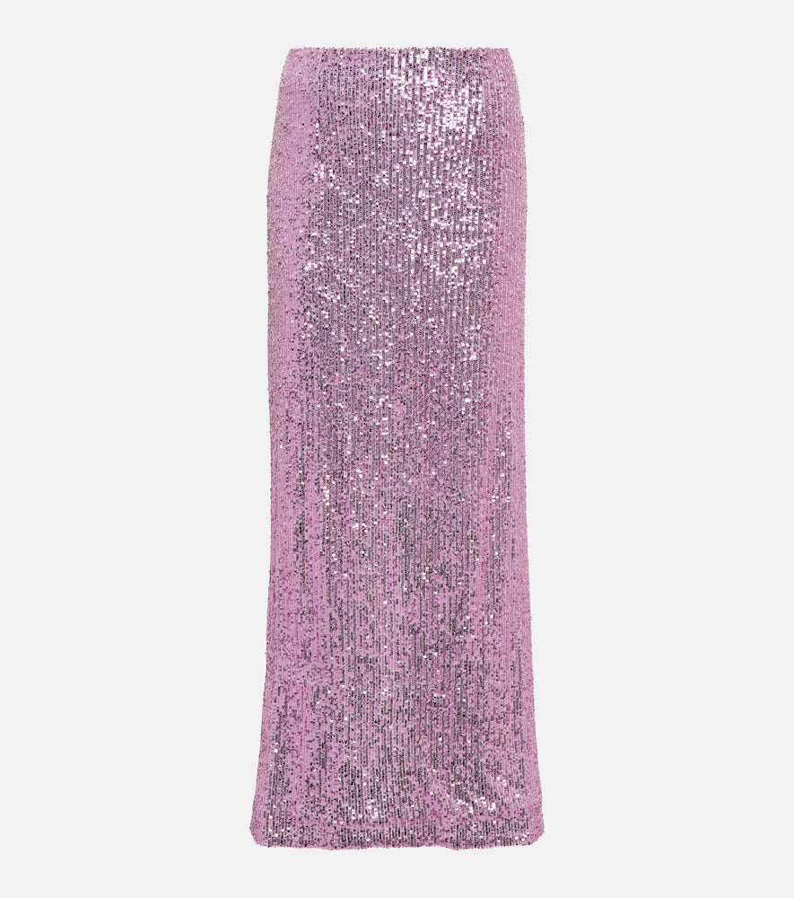 Tom Ford Sequin-embellished Maxi Skirt In Lilac