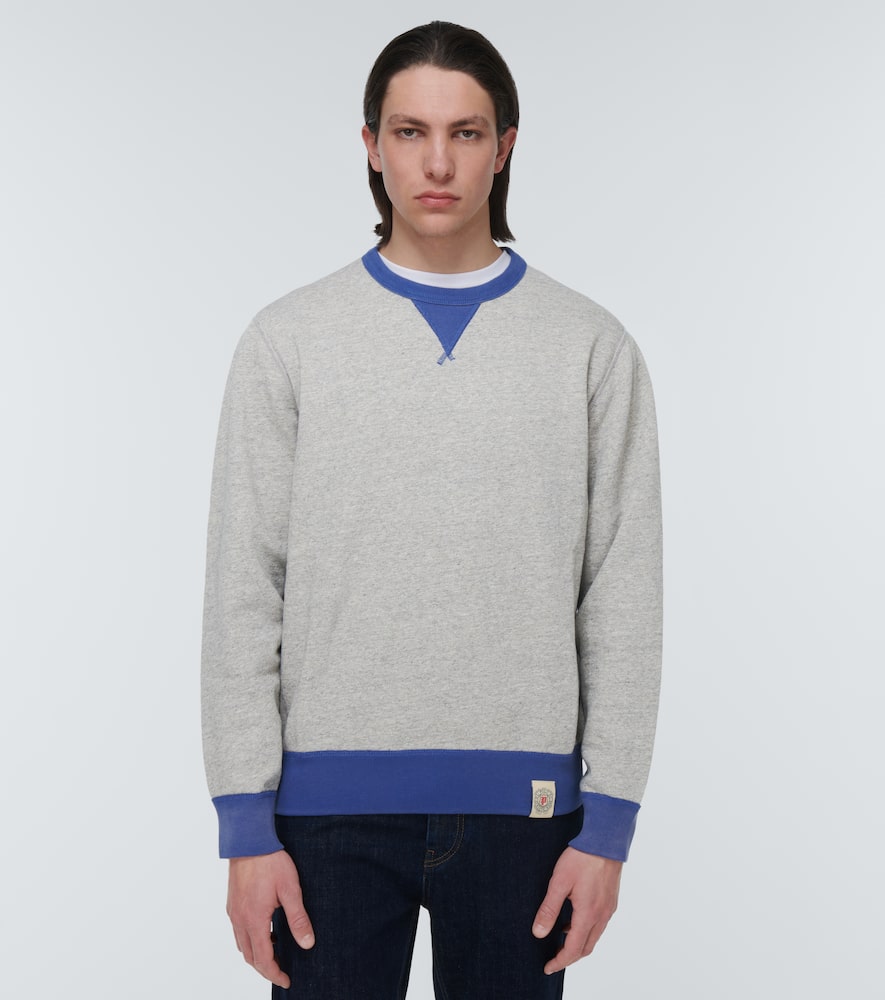 Shop Polo Ralph Lauren Cotton Blend Sweatshirt In Loft Heather/old Royal