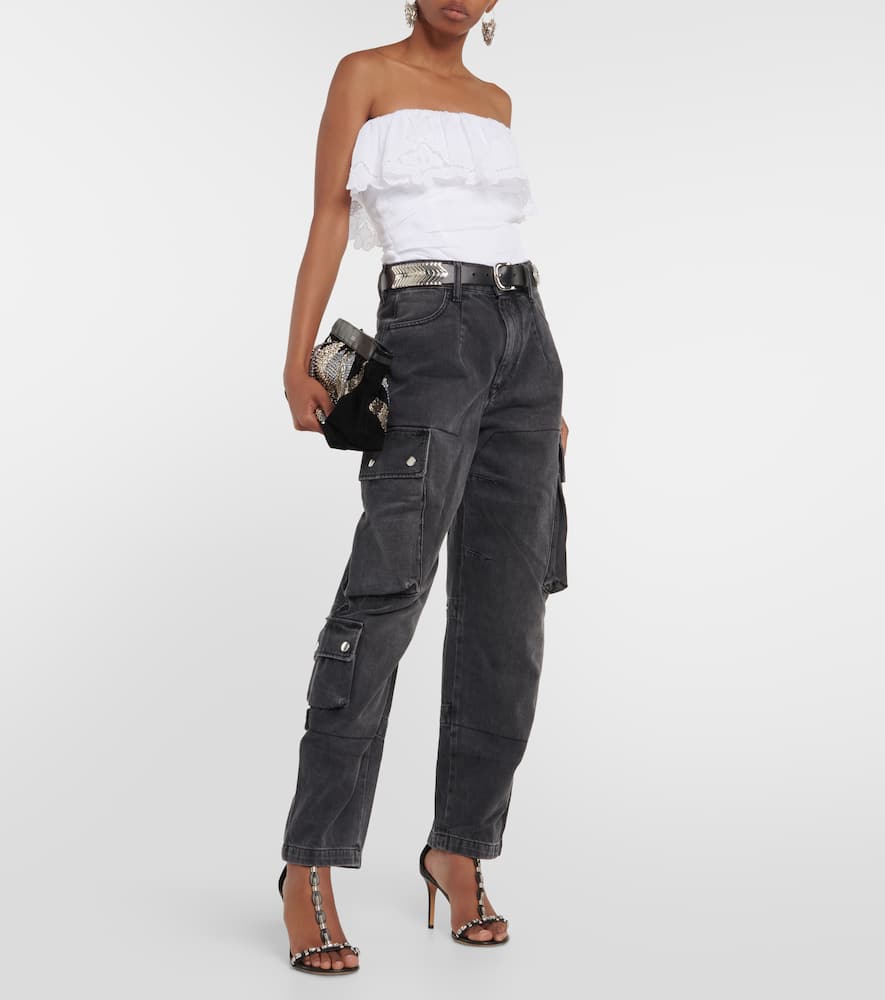 Isabel Marant Kesha Embroidered Ramie Top In White