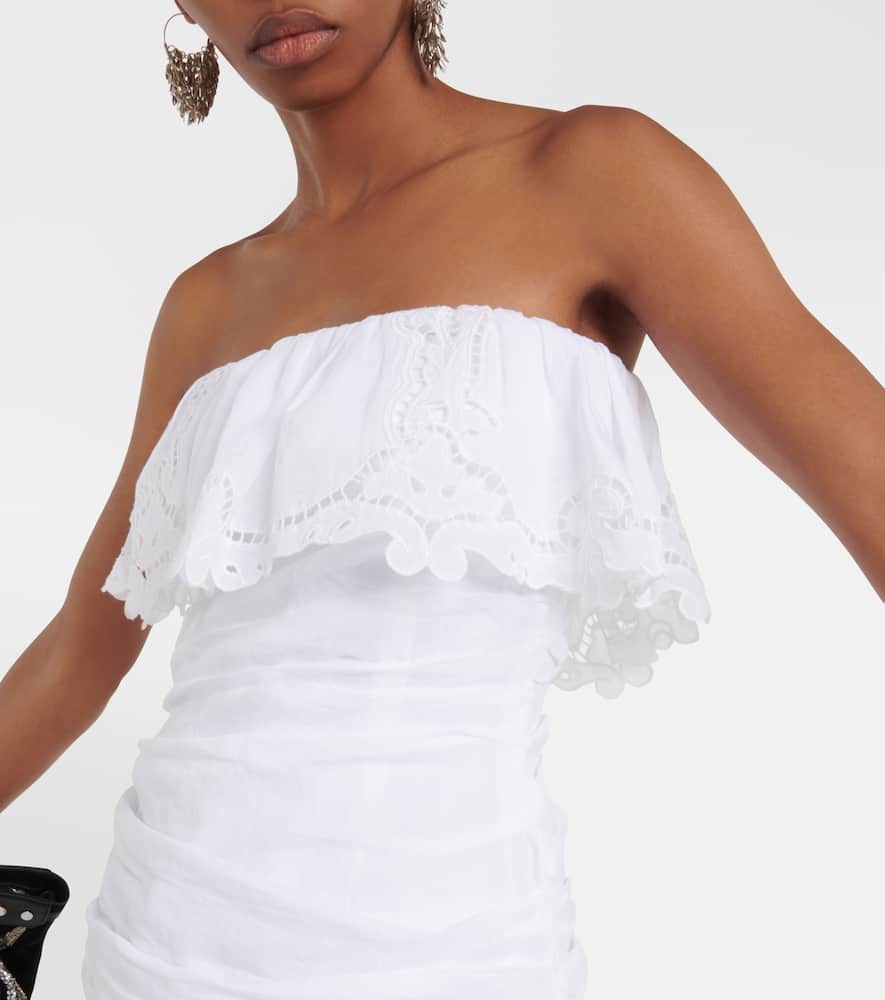 Isabel Marant Kesha Embroidered Ramie Top In White