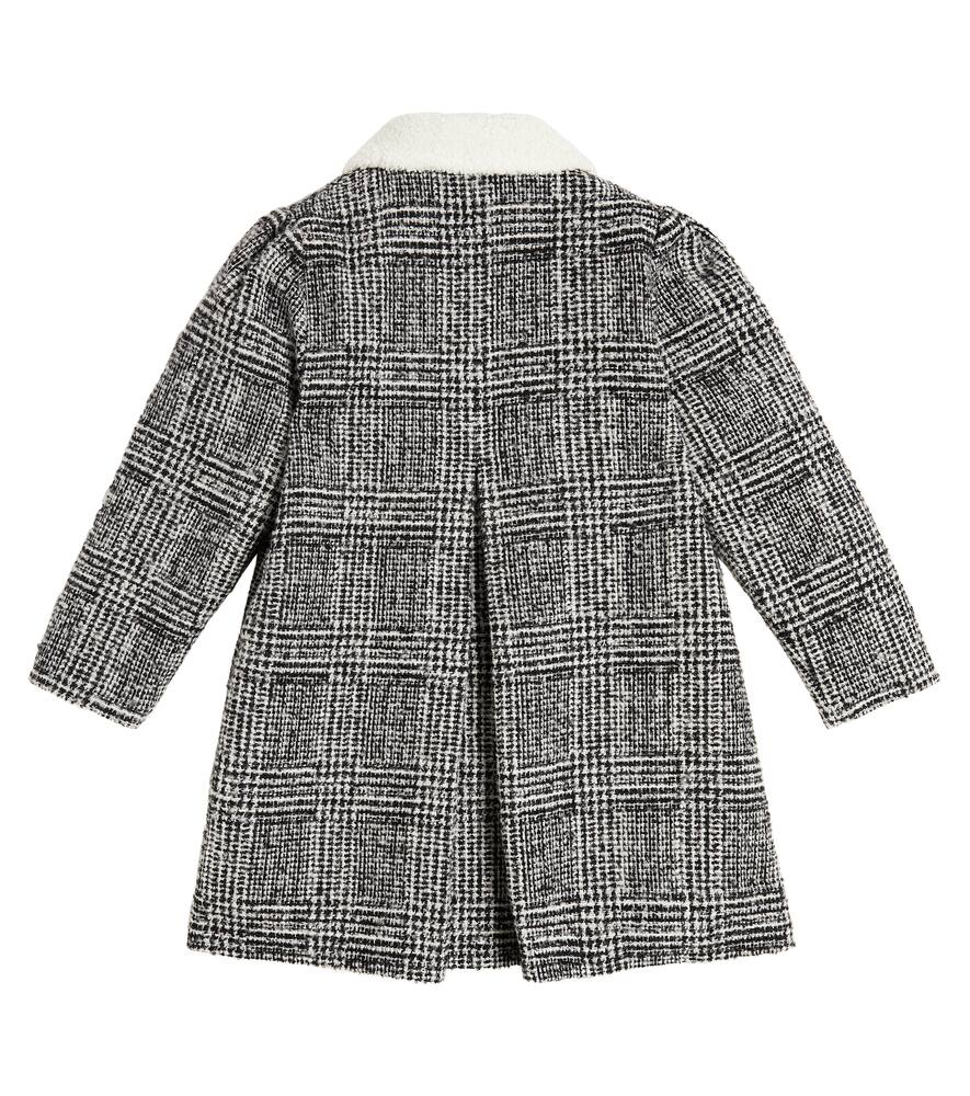 Tartine Et Chocolat Checked Bouclé Coat In Grey