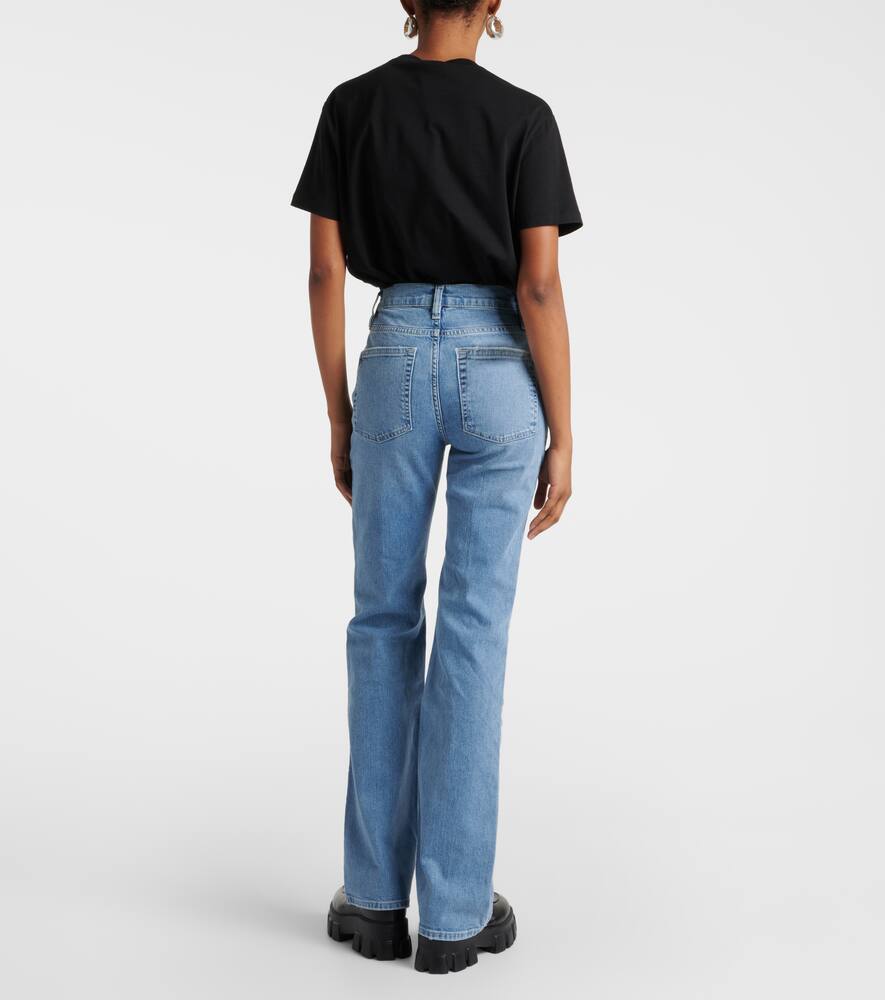 Frame High-rise Straight Jeans In Blau