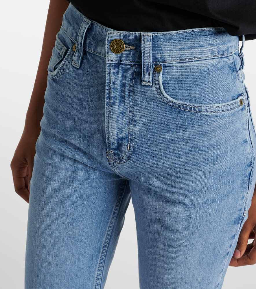 Frame High-rise Straight Jeans In Blau