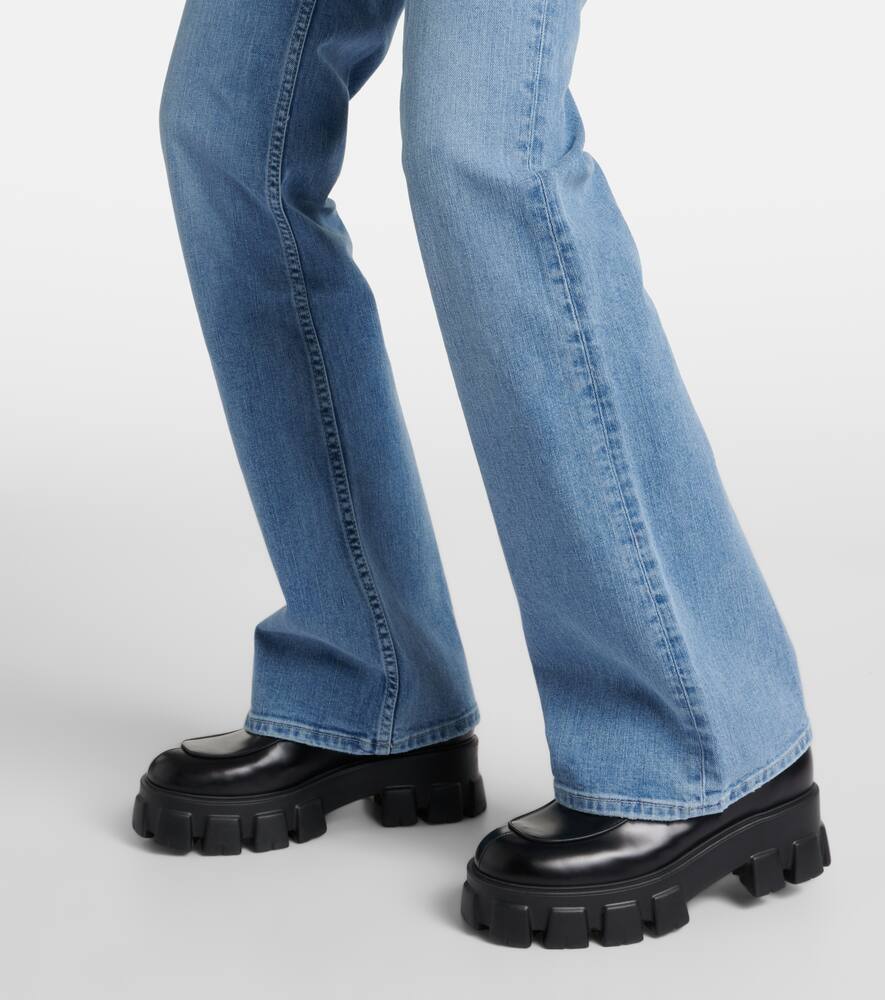 Frame High-rise Straight Jeans In Blau