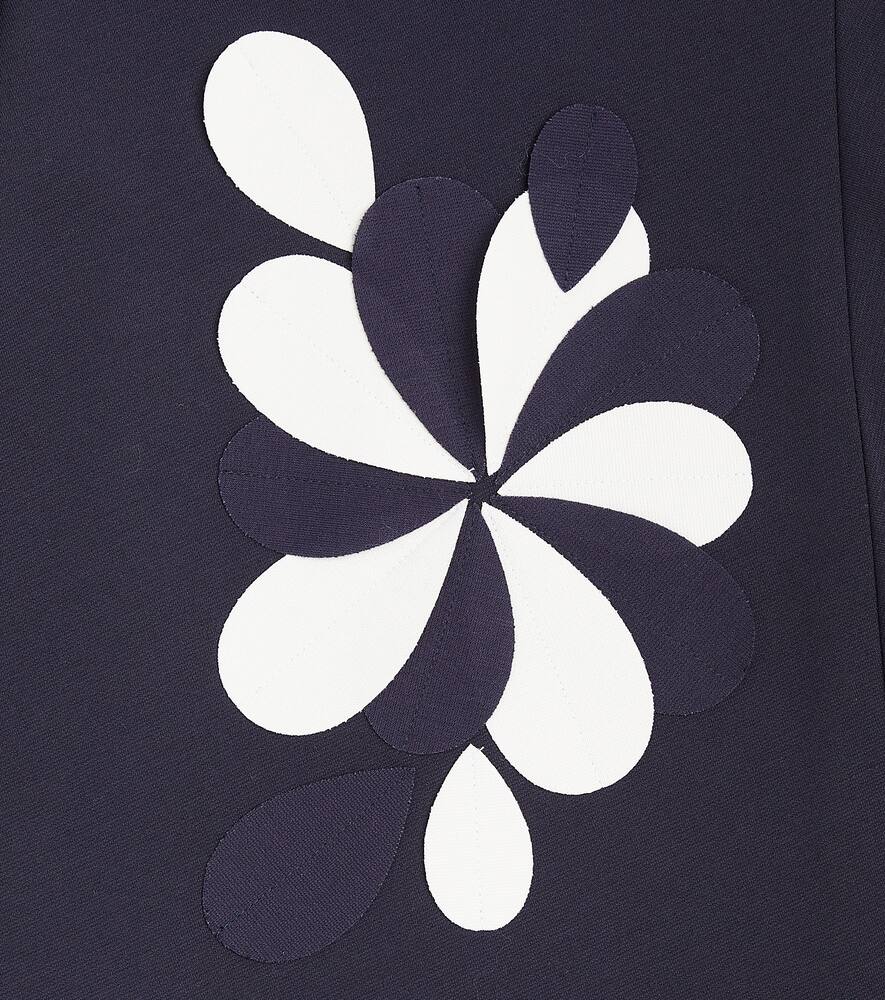 Il Gufo Floral-appliqué Jersey Dress In Blue