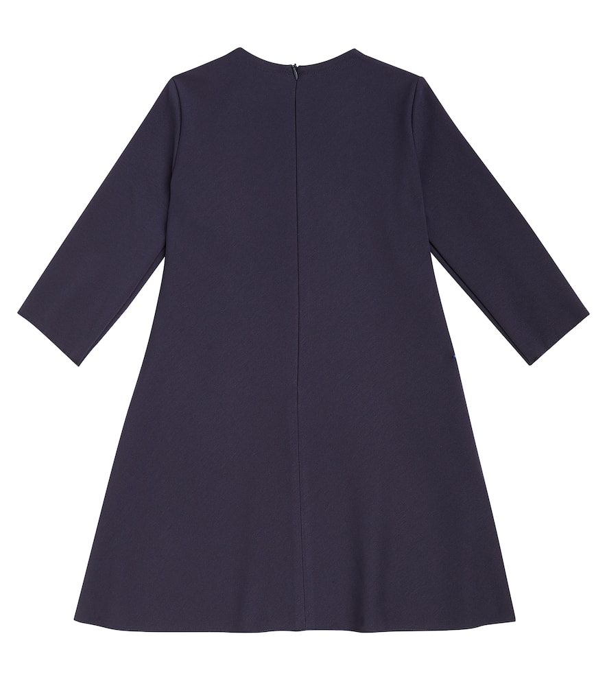 Il Gufo Floral-appliqué Jersey Dress In Blue