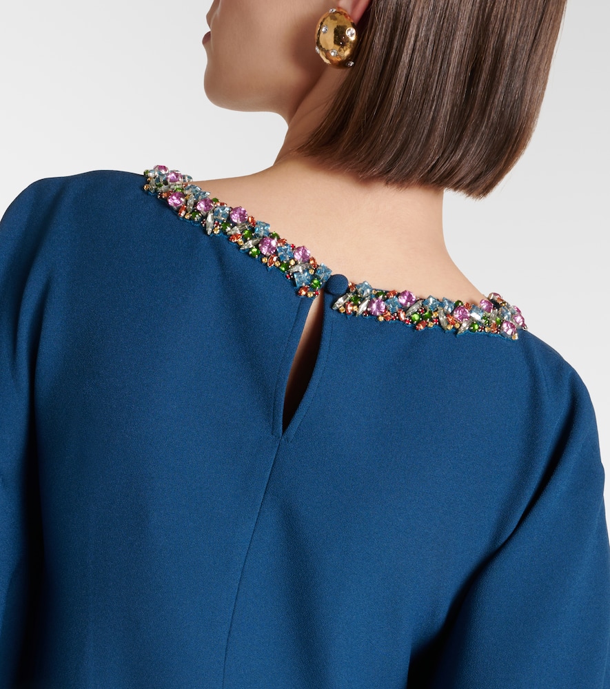 Safiyaa Amarella Embellished Crêpe Gown In Blue