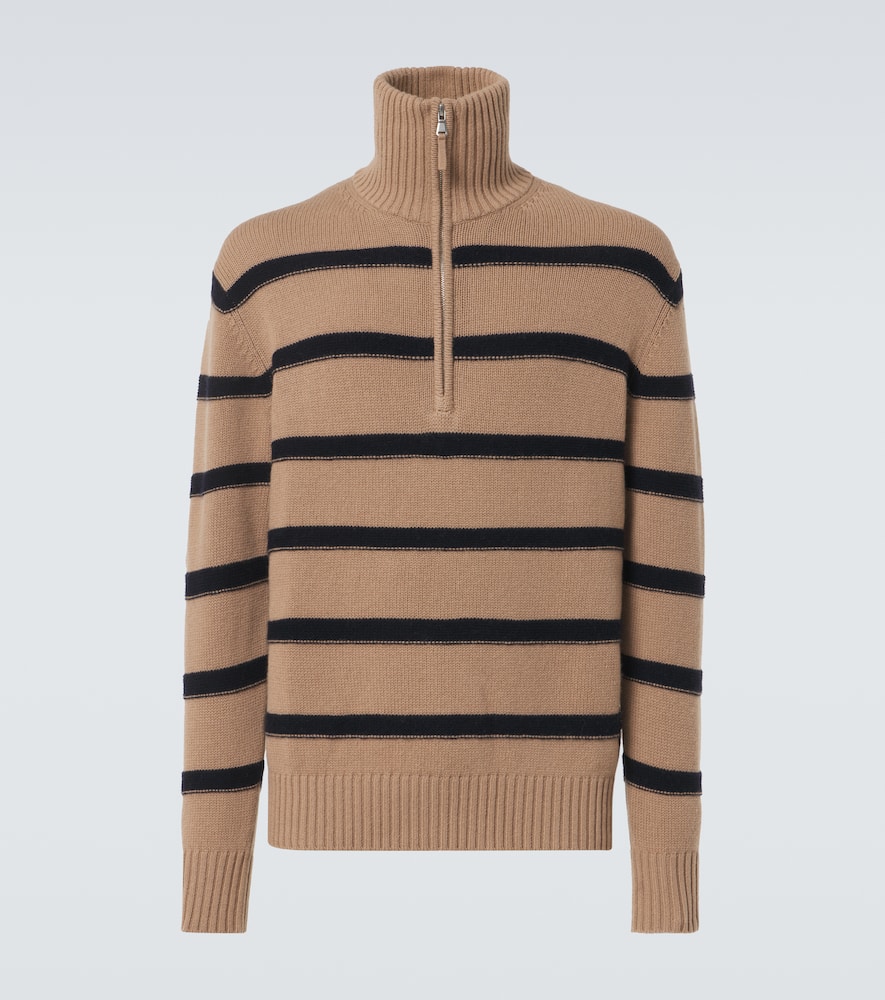 Allude Wool and cashmere half-zip sweater