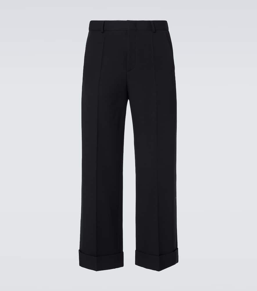 Valentino Virgin Wool Straight Pants In Black