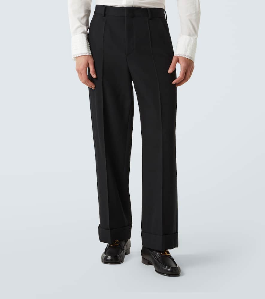 Valentino Virgin Wool Straight Pants In Black
