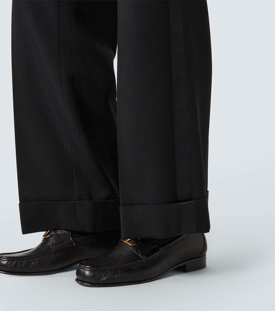 Valentino Virgin Wool Straight Pants In Black