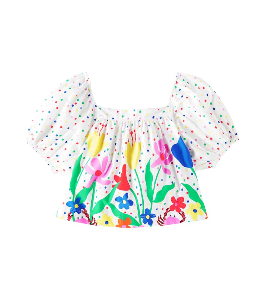 Fábula Flor Do Mangue floral cotton blouse