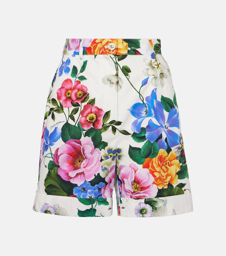 Floral cotton shorts