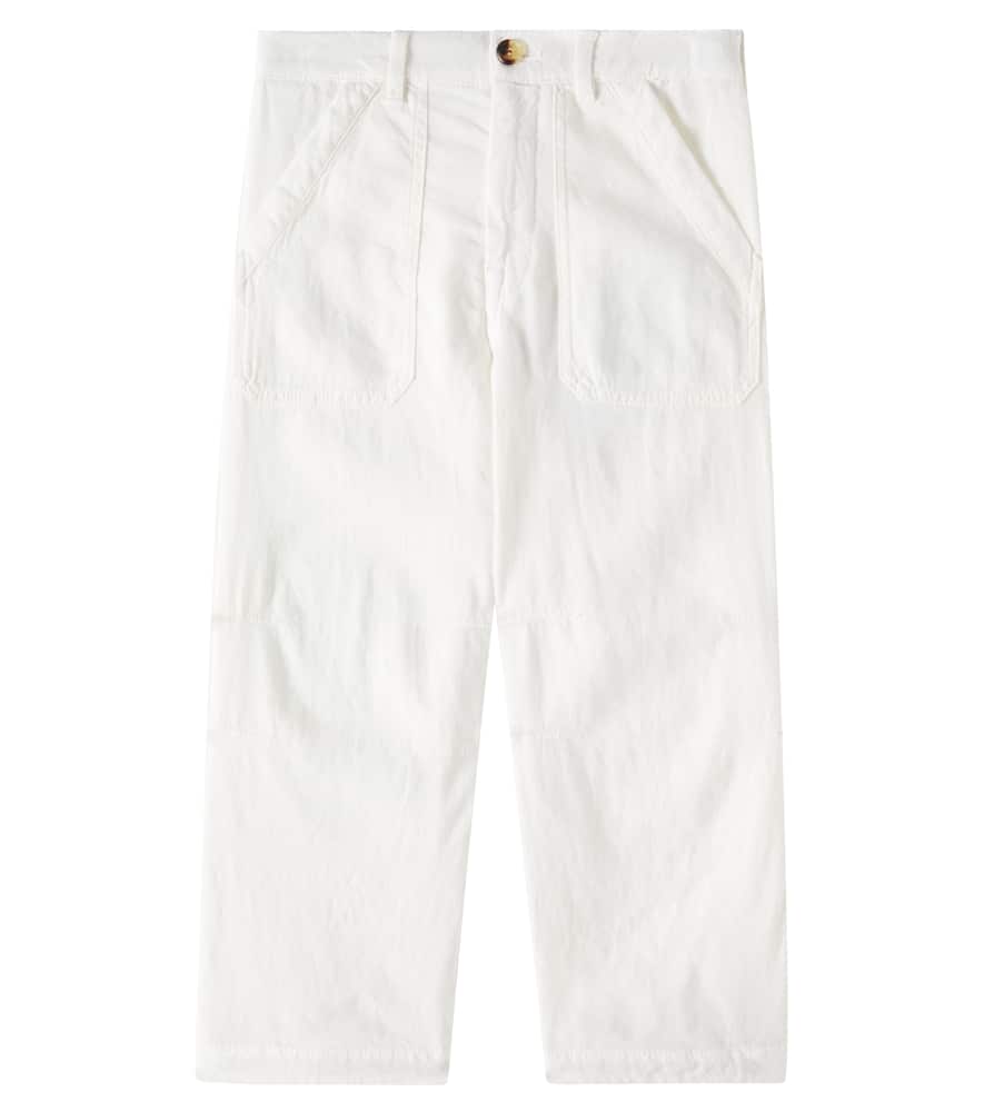 Brunello Cucinelli Dyed Linen-blend Pants In Neve