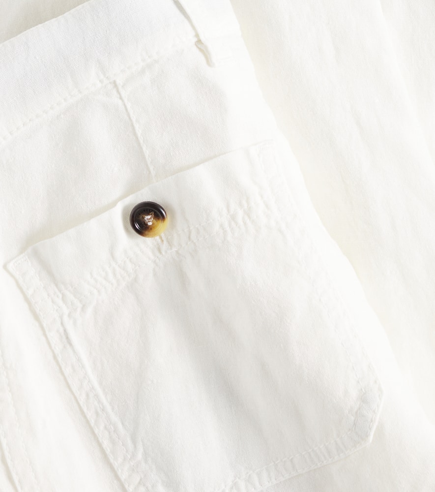 Brunello Cucinelli Dyed Linen-blend Pants In Neve
