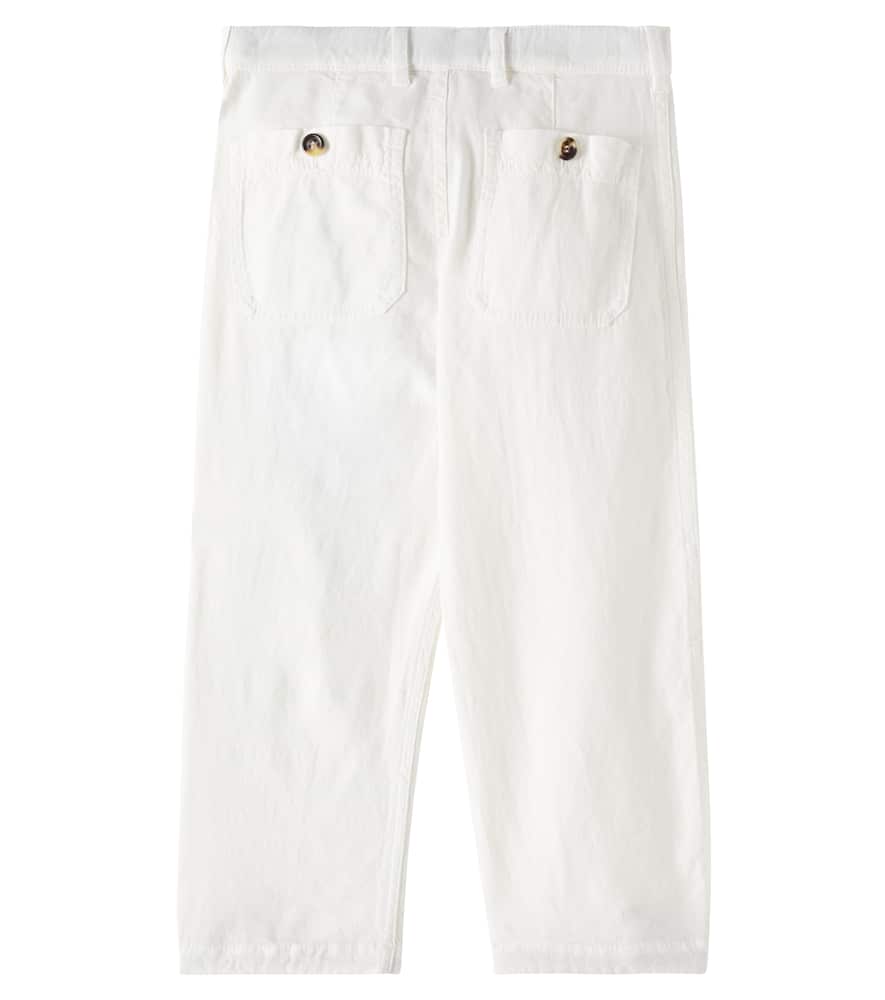 Brunello Cucinelli Dyed Linen-blend Pants In Neve