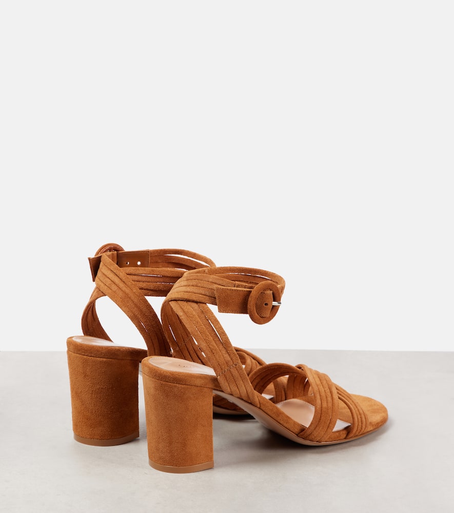 Gianvito Rossi Lianne Criss-cross 70 Suede Sandals In Brown
