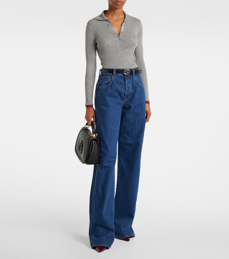GUCCI CASHMERE AND SILK POLO SWEATER