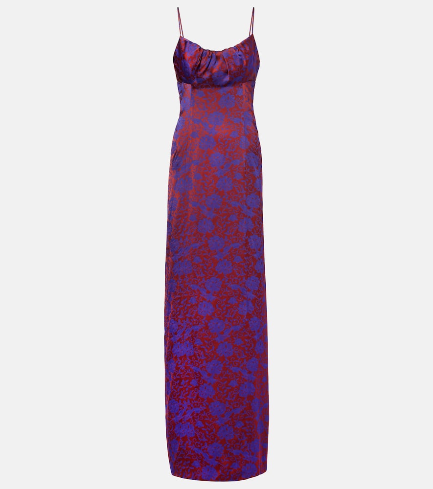 Dirios floral jacquard maxi dress