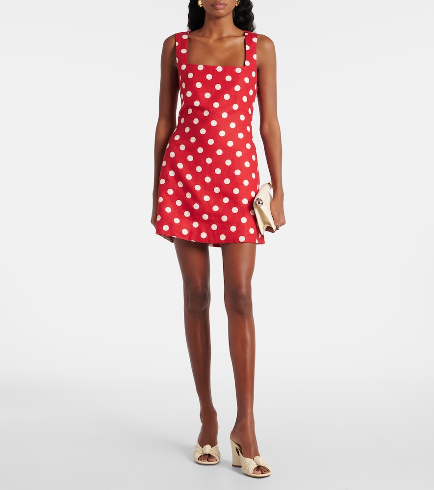 Posse Alice polka-dot linen minidress
