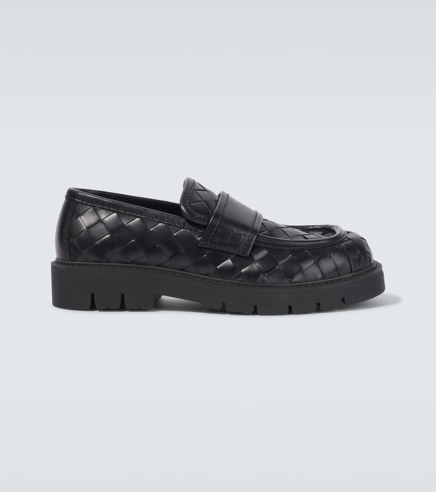 Haddock Intrecciato leather loafers