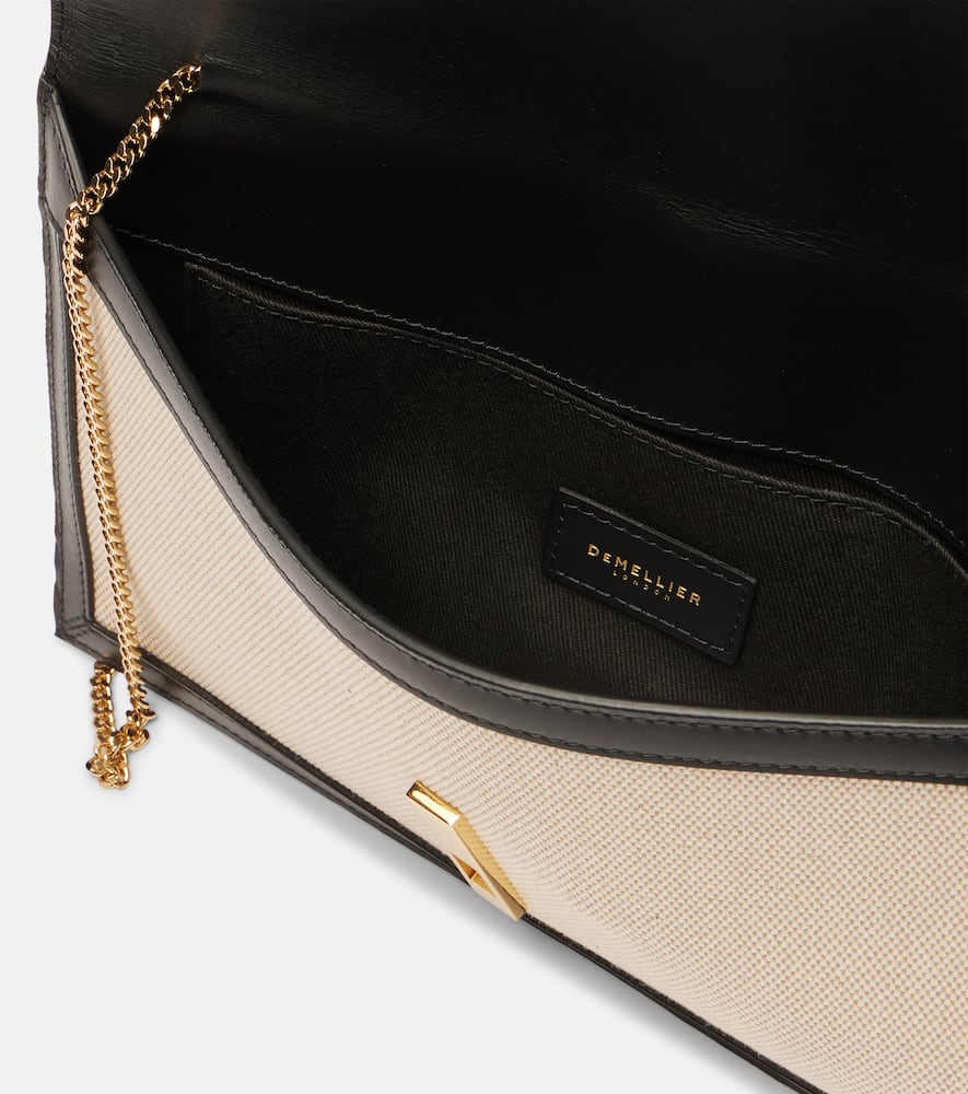 Demellier Tokyo Leather-trimmed Canvas Clutch