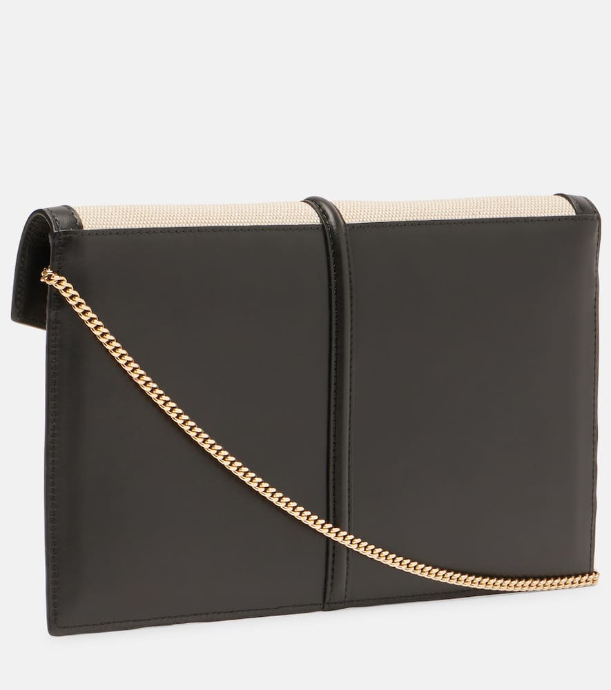 Demellier Tokyo Leather-trimmed Canvas Clutch