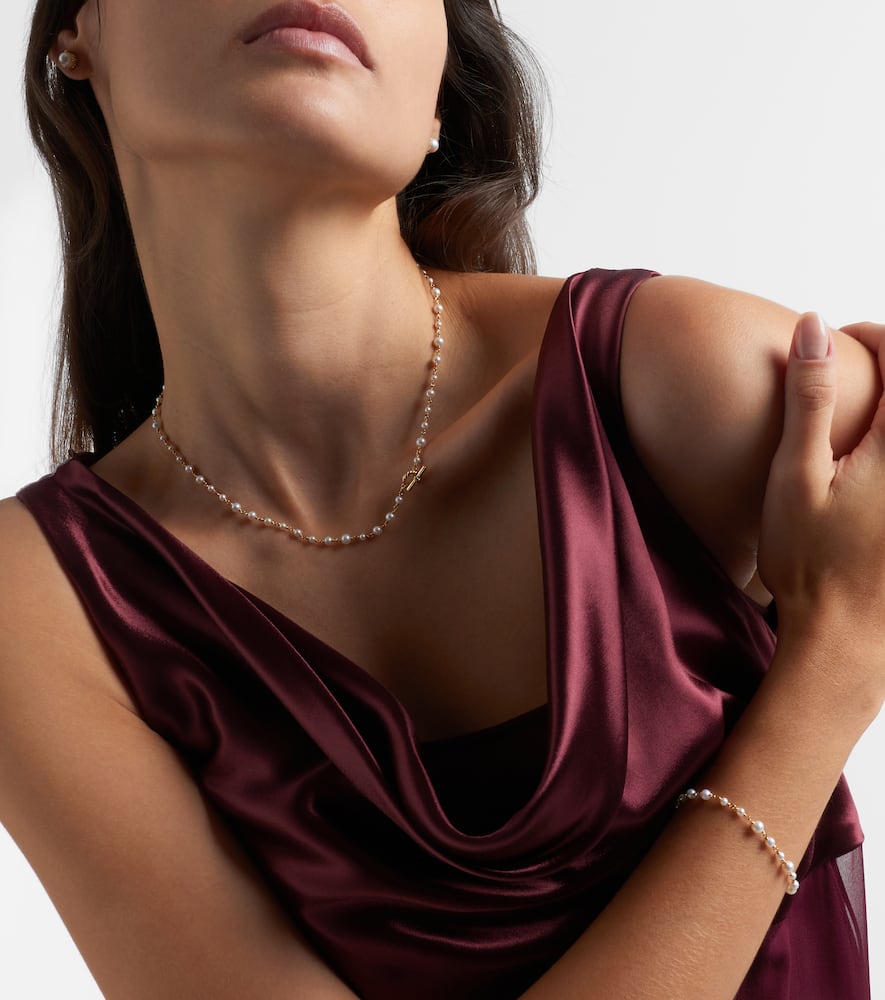 David Yurman Pearl Classics 18kt Gold Necklace With Pearls In Multi