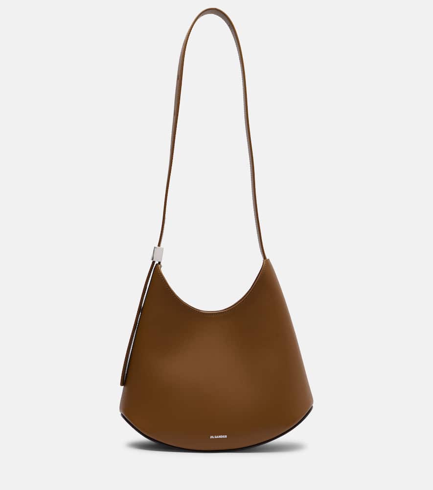 Jil Sander Eldorado Small Leather Shoulder Bag In Brown