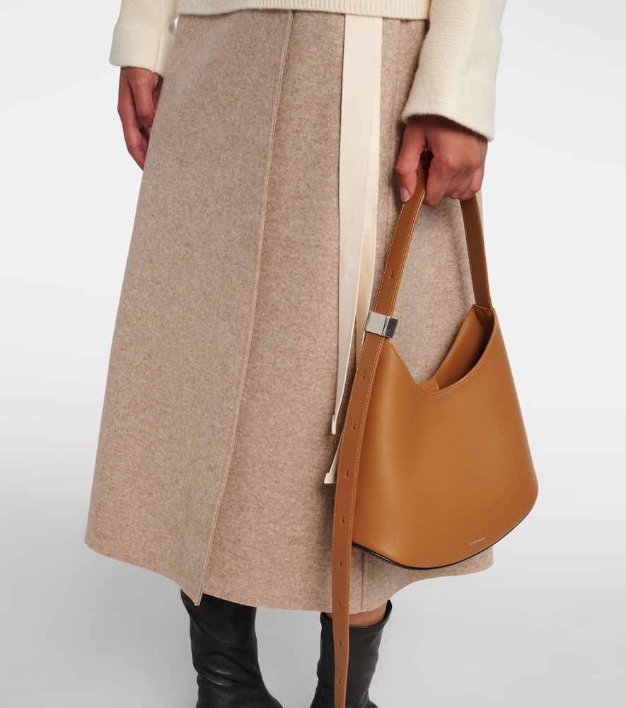 Jil Sander Eldorado Small Leather Shoulder Bag In Brown