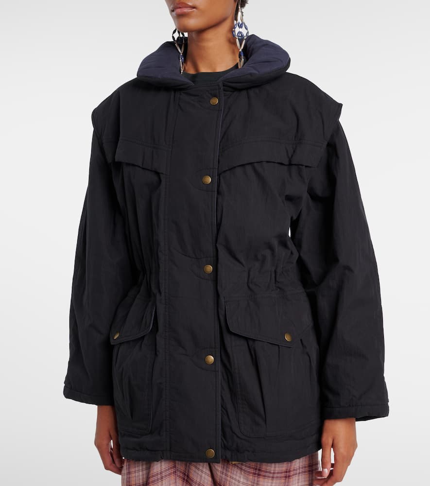 Isabel Marant Étoile Damone Hooded Cotton-blend Jacket In Black