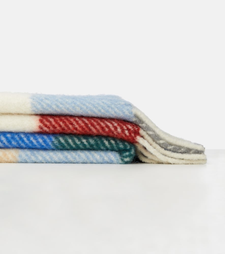 Loewe Checked Alpaca And Wool-blend Blanket In Multi