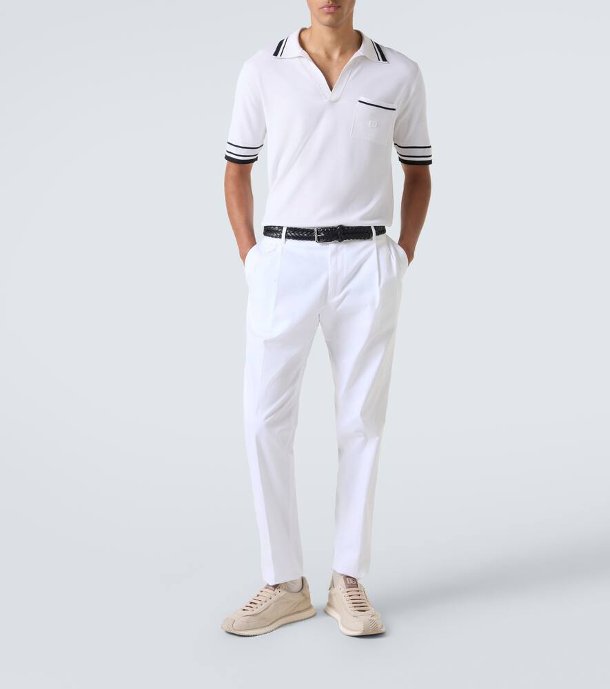 Dolce & Gabbana Leather-trimmed Canvas Sneakers In Neutral