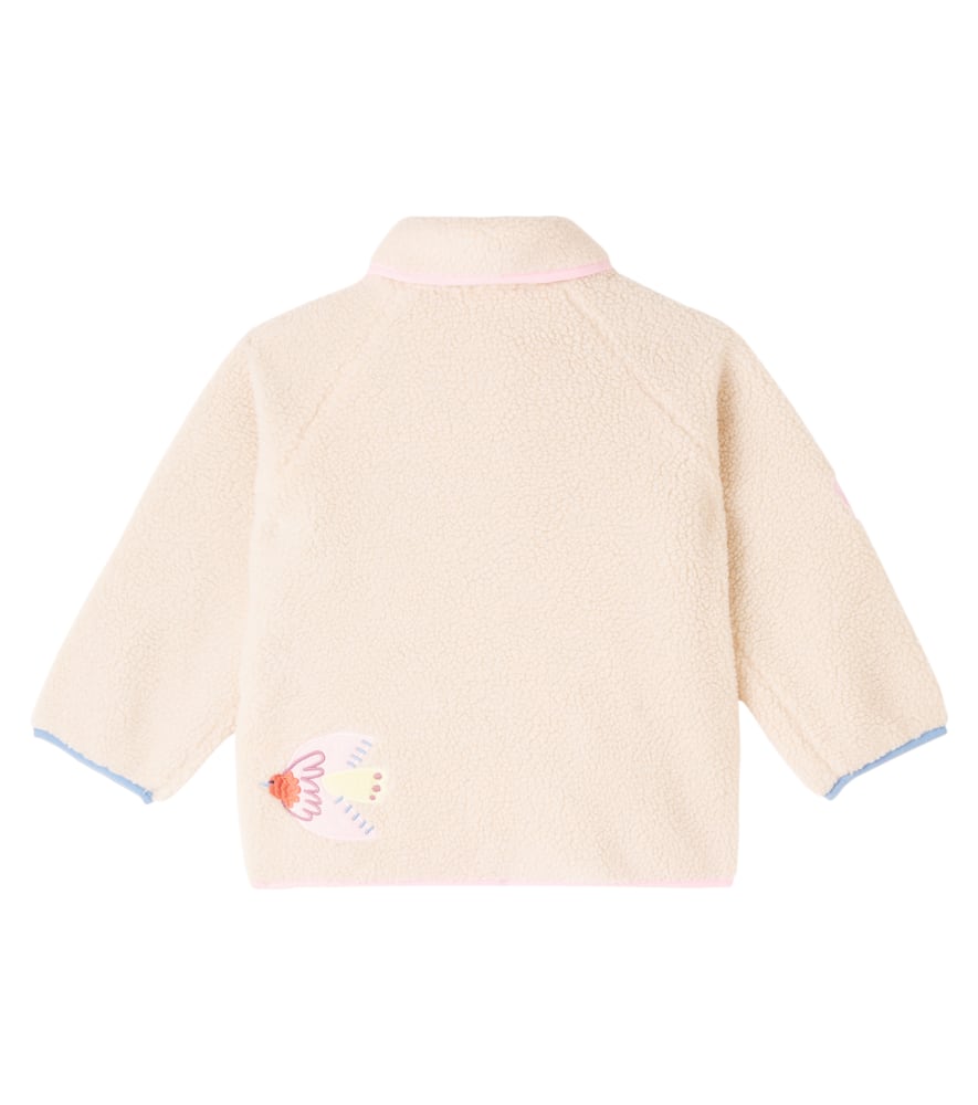 Stella Mccartney Embroidered-birds Fleece Jacket In Neutral