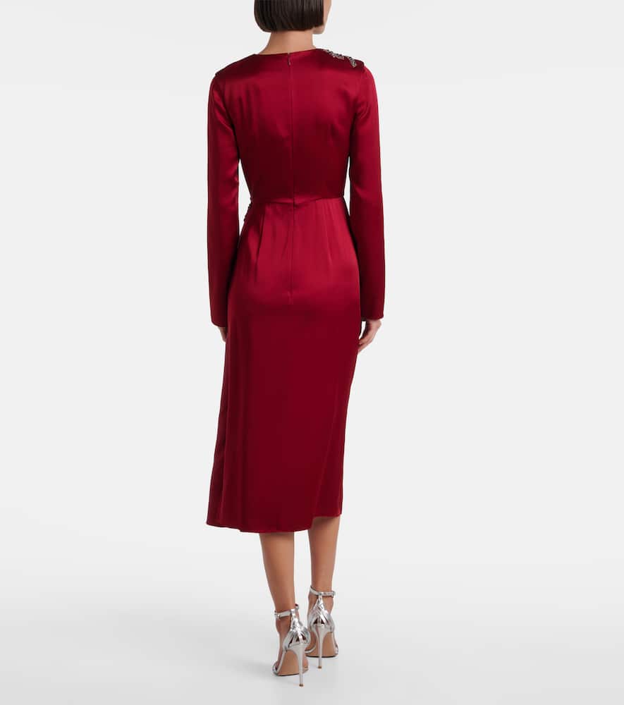 Erdem Crystal-embellished Satin Cady Cocktail Dress In Black