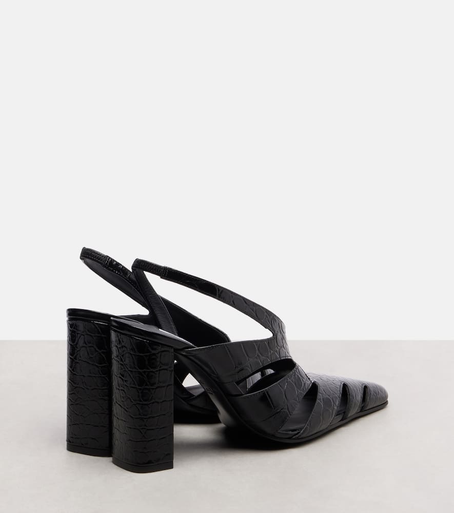 Alaïa Cut Out 90 Leather Slingback Pumps In Black
