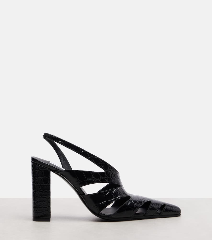 Alaïa Cut Out 90 Leather Slingback Pumps In Black