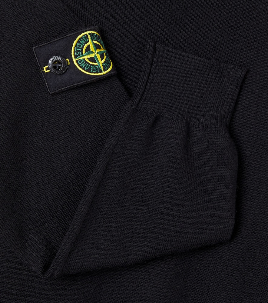  Stone Island Junior Stone Island Junior Compass Virgin Wool Turtleneck Sweater 
