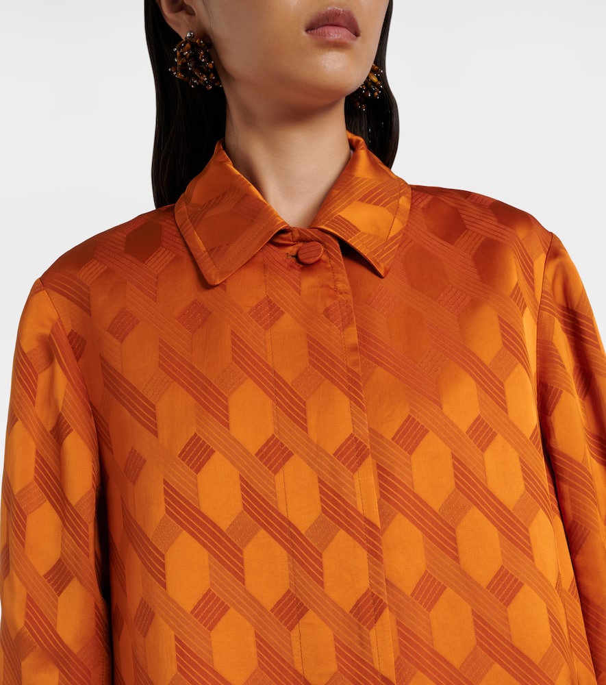Dries Van Noten Printed Coat In Orange