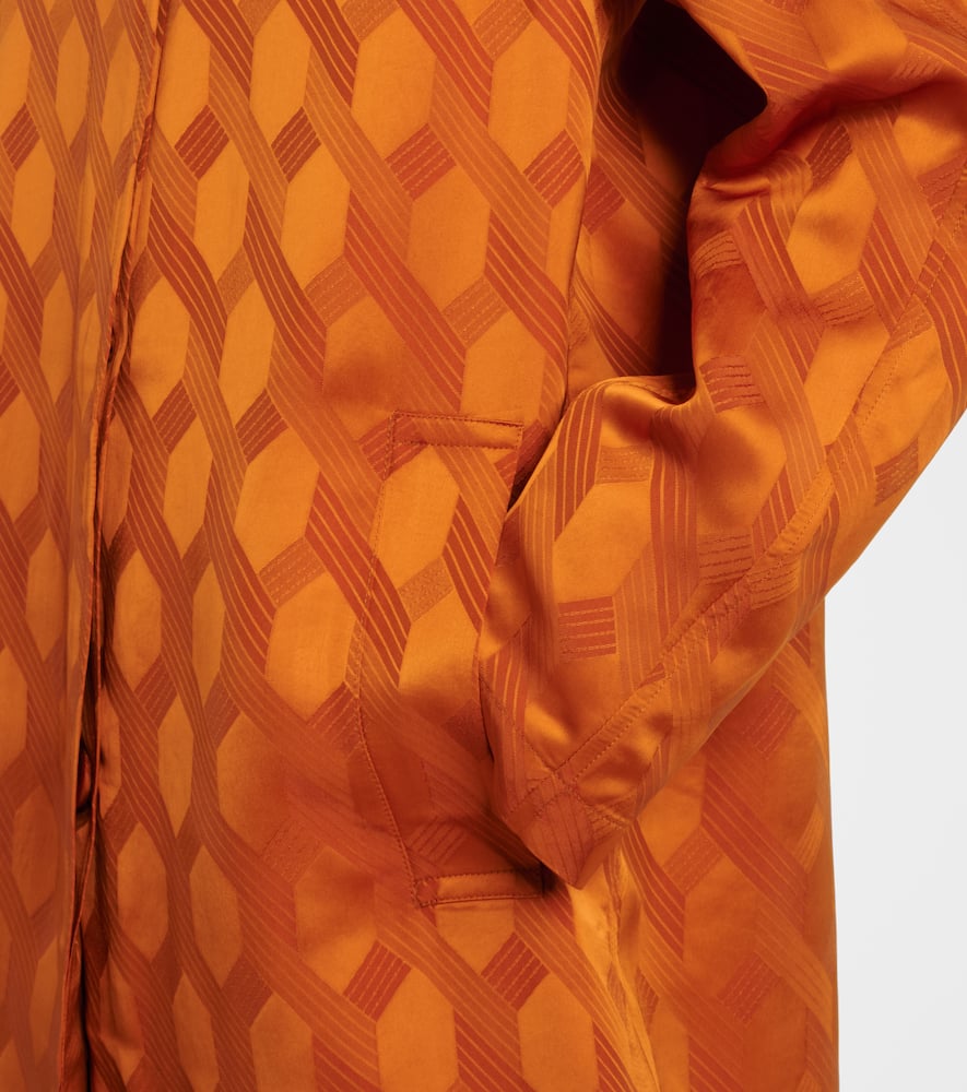 Dries Van Noten Printed Coat In Orange