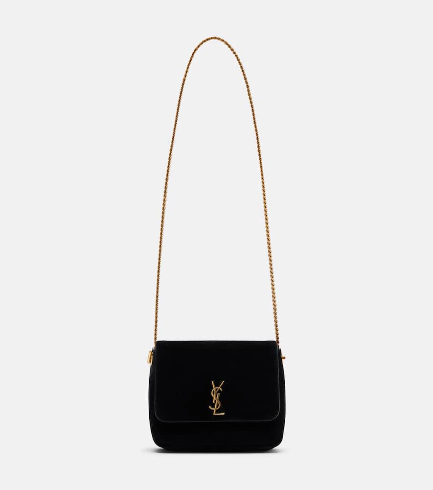 Saint Laurent Kate Suede Shoulder Bag In Black