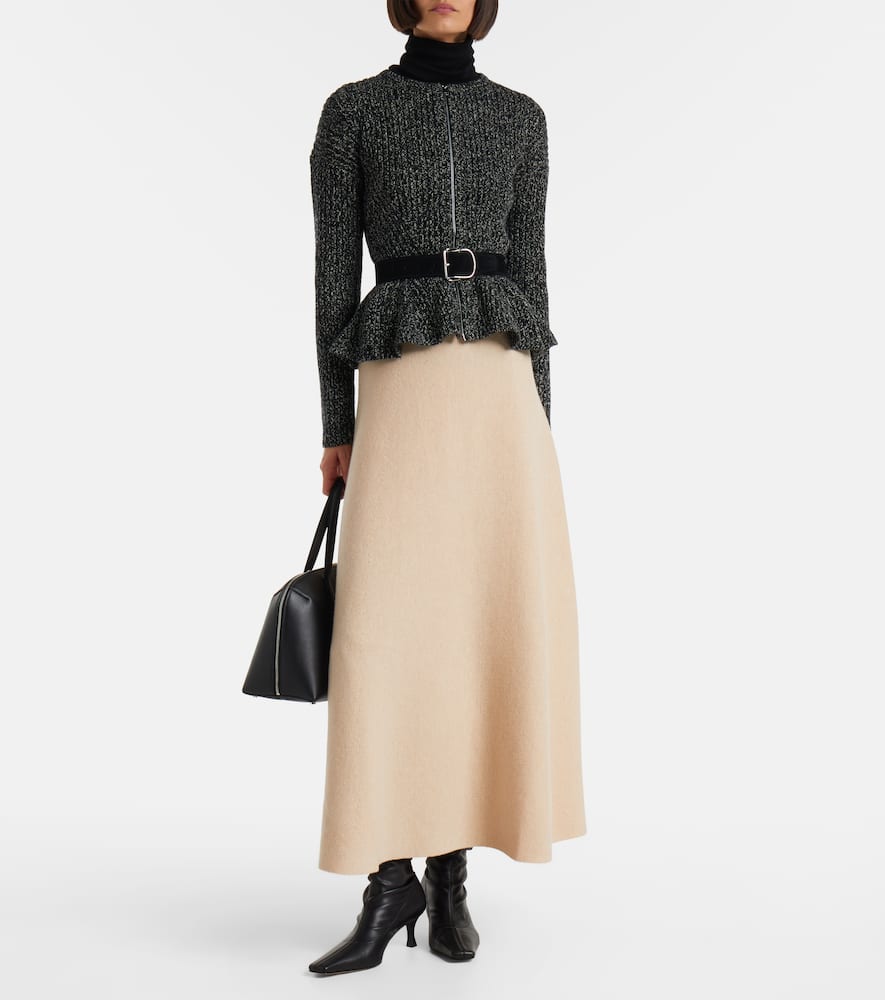 Max Mara Giberna Wool And Cashmere Maxi Skirt In Multi