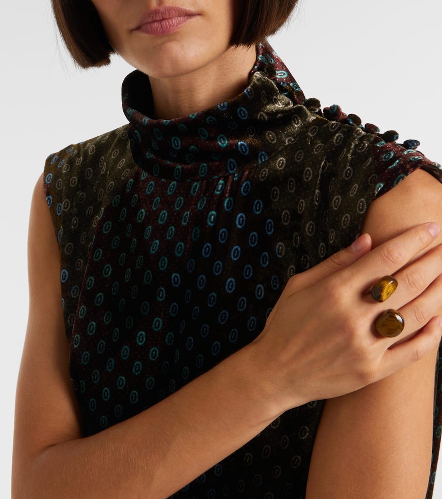 Dries Van Noten Printed Satin Maxi Dress In Green