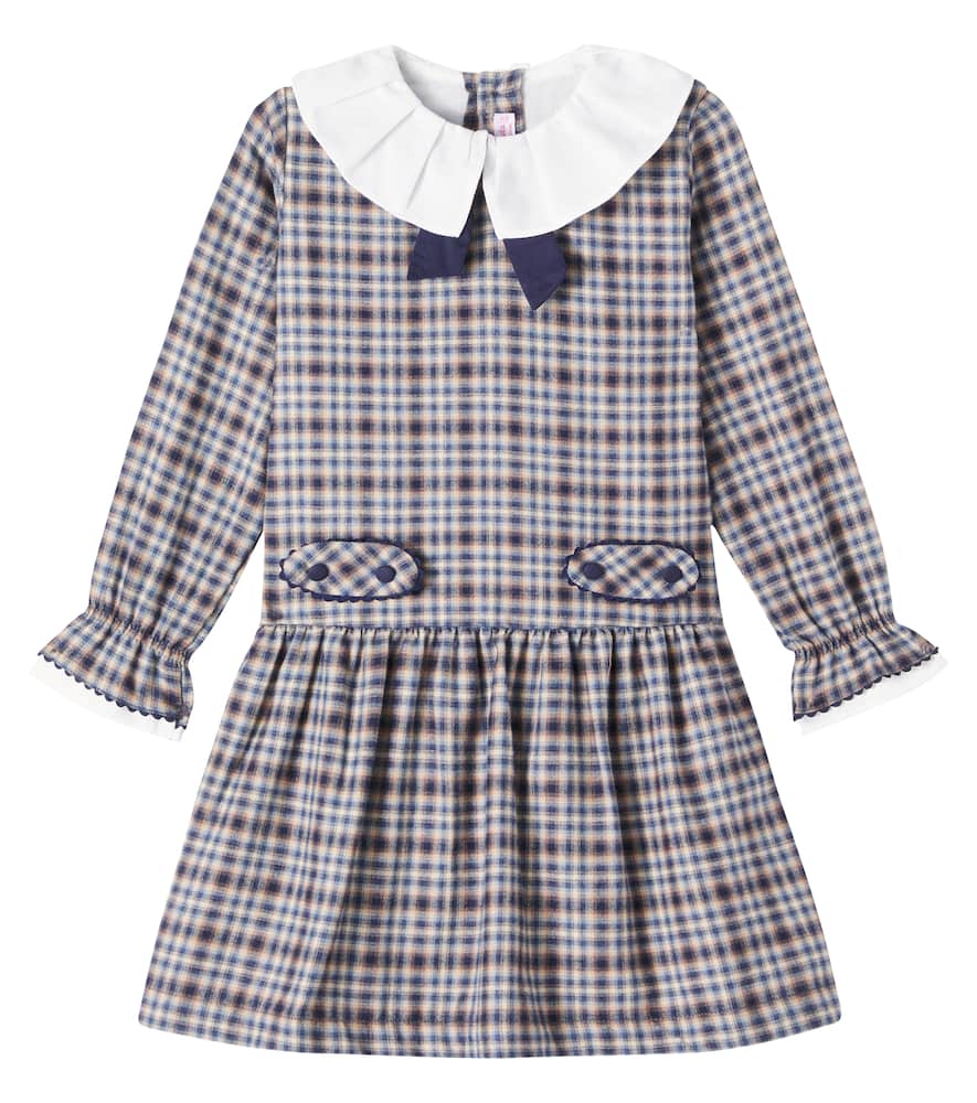 La Coqueta Tessa Checked Cotton And Wool Dress In Multi