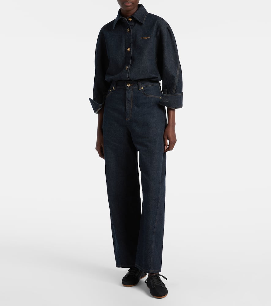 Givenchy Slim Leather-trimmed Sneakers In Black