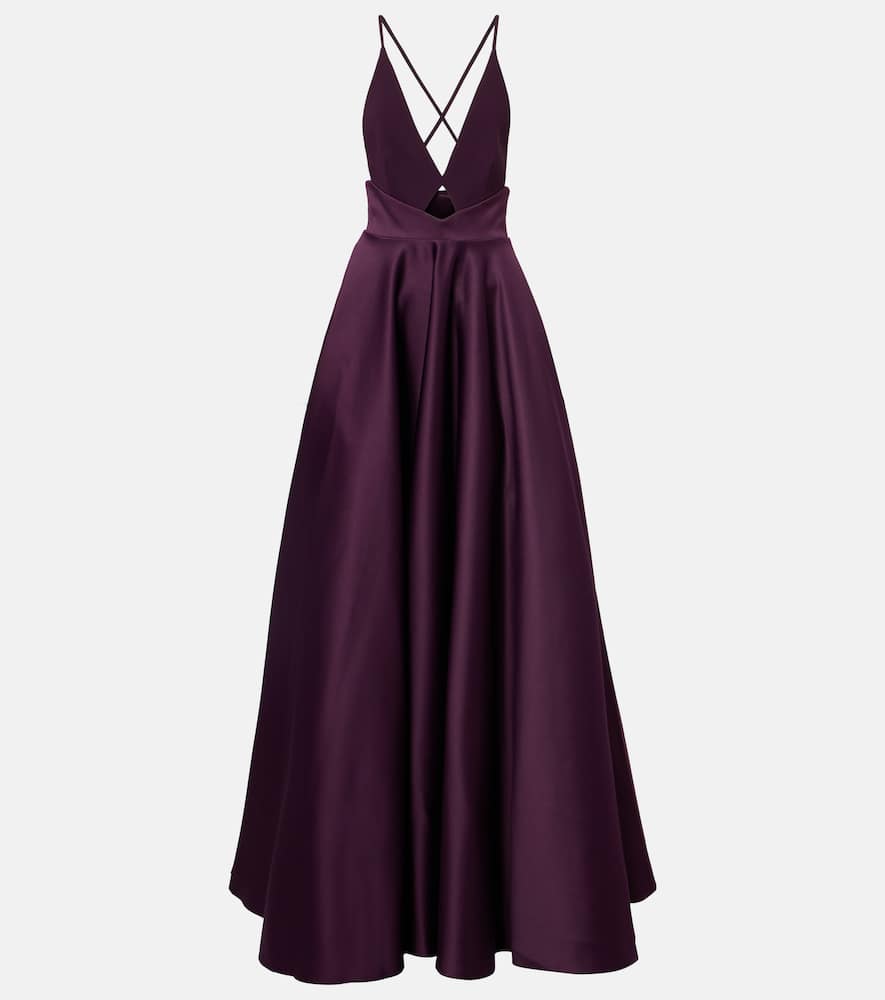 Solace London Avallon Cross-strap Maxi Dress In Purple