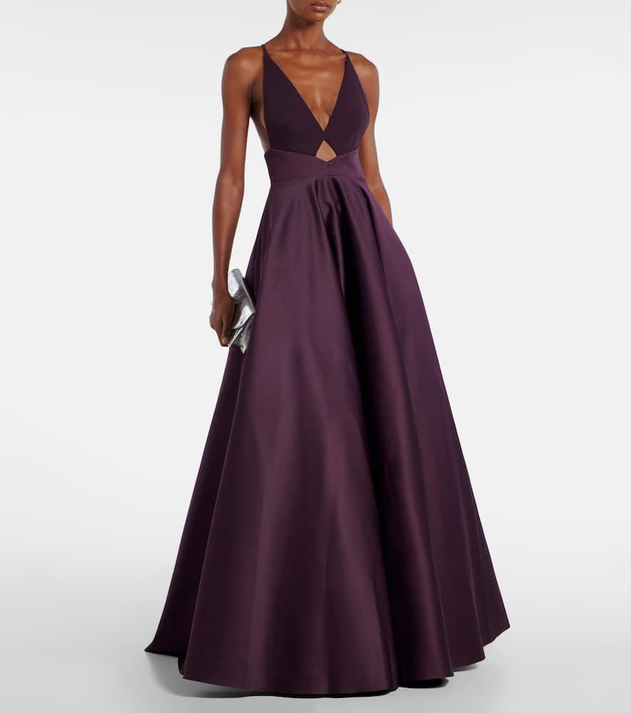 Solace London Avallon Cross-strap Maxi Dress In Purple
