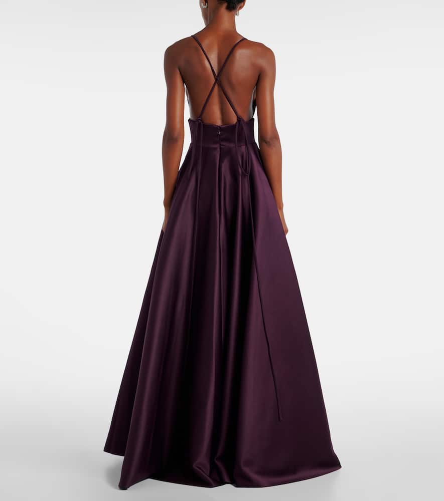 Solace London Avallon Cross-strap Maxi Dress In Purple